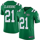 Nike Men & Women & Youth Jets 21 Morris Claiborne Green Color Rush Limited Jersey,baseball caps,new era cap wholesale,wholesale hats